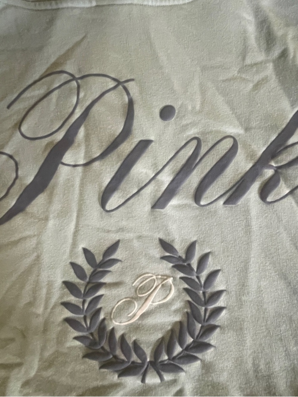 PINK Victoria's Secret Pale Blue Zip-Up Hoodie. Like New! - Picture 6 of 9